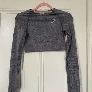 Gymshark Charcoal set with Long Sleeve Crop Top & Leggings